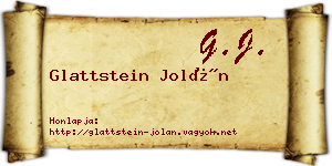 Glattstein Jolán névjegykártya
